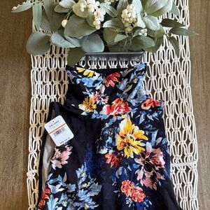 Free People Black Floral Sleeveless Bodysuit